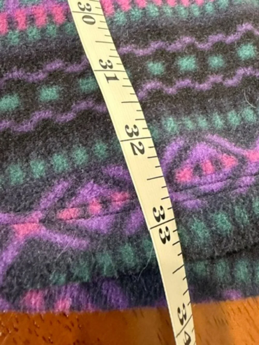 Ralph Lauren Purple Black Fleece Sleepshirt Tunic Nightgown Pockets.